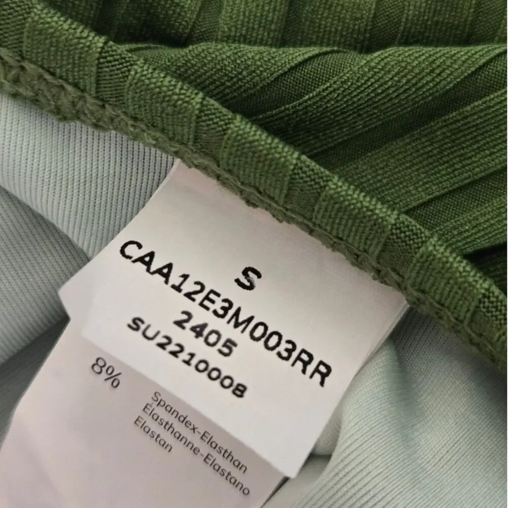 CUPSHE Ribbed Green One Piece Swimsuit Cutout Criss Cross Back Size S NWT